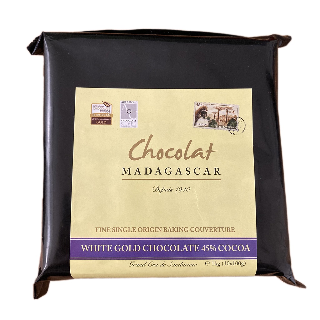 1Kg de chocolat de couverture blanc 45%