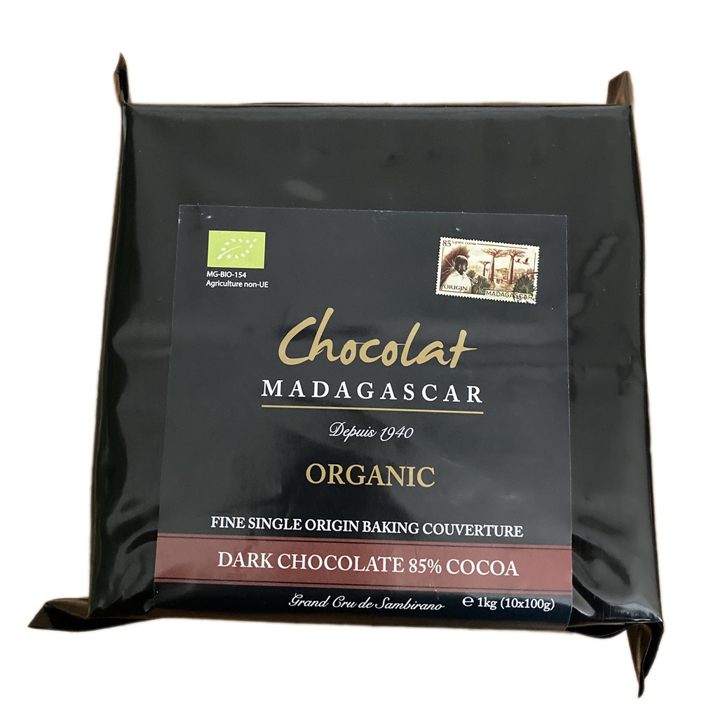 1kg chocolat de couverture noir 85%, certifié BIO
