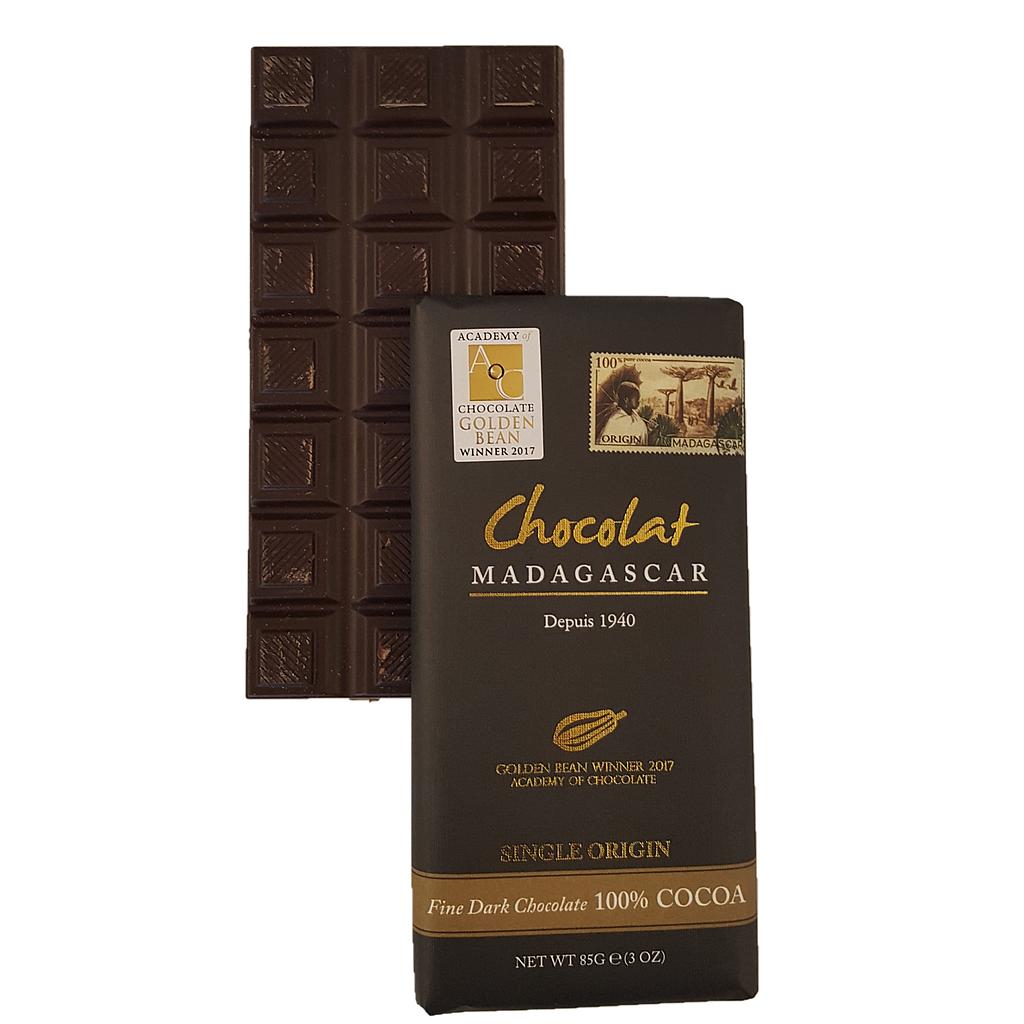 Tablette de chocolat noir 100%, médaillées d’or (Golden Bean winner 2017)