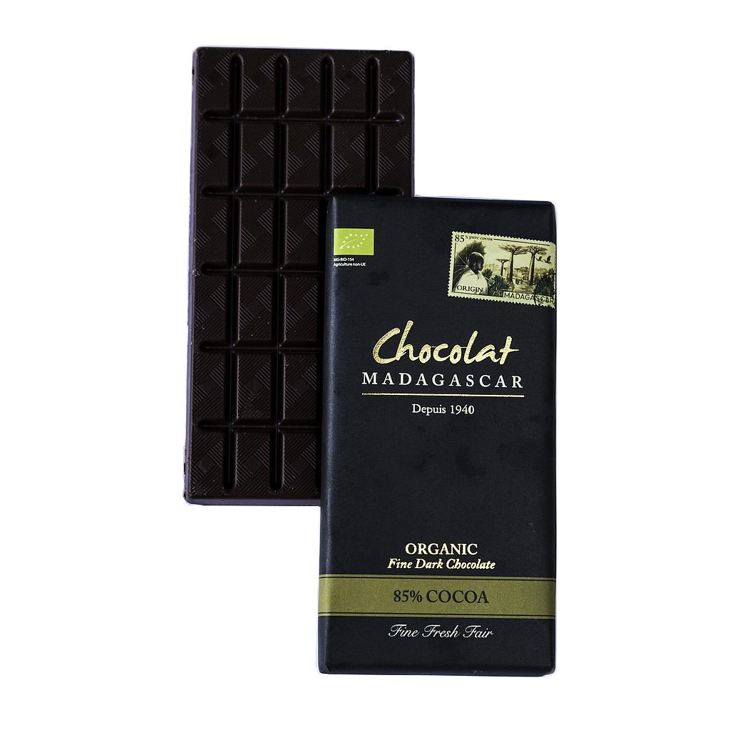 Tablette de chocolat noir 85%,certifiées BIO
