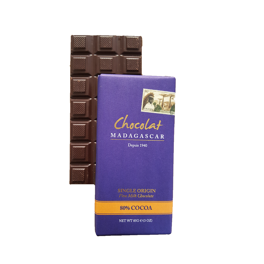 Tablette de chocolat au lait 80% cacao, le dark milk