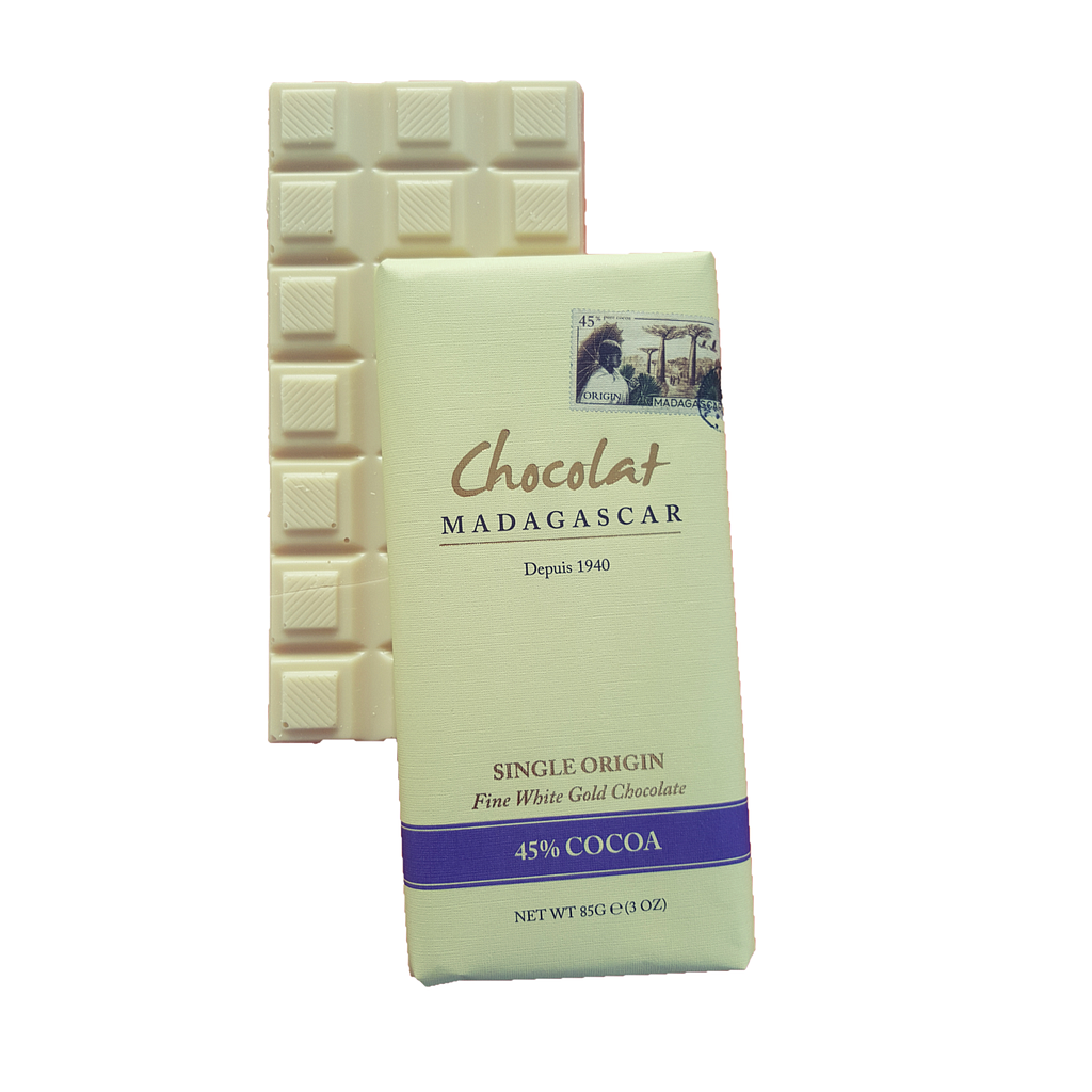 Tablette de chocolat blanc 45% Beurre de cacao -