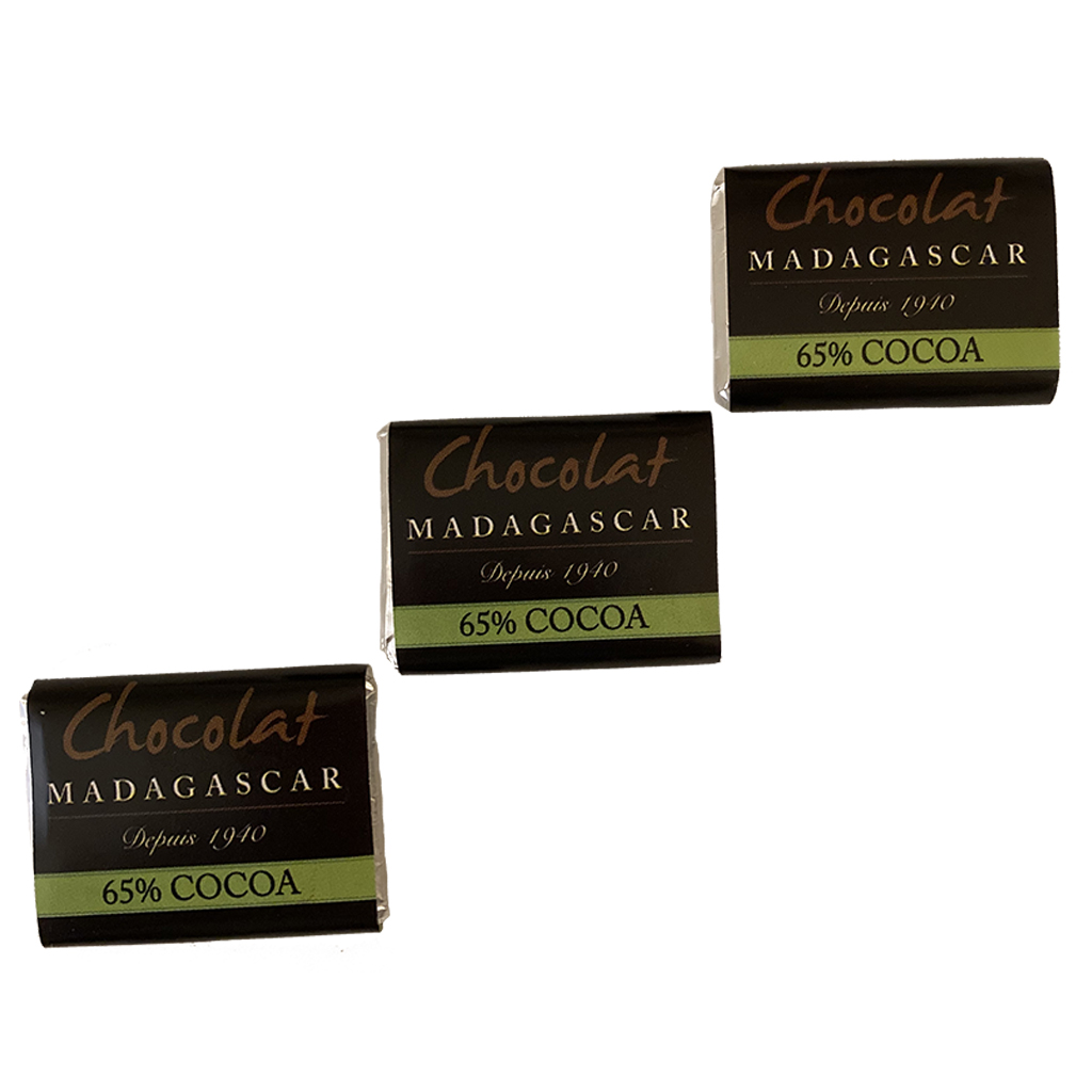 Paquet de 100 napolitains Chocolat Madagascar Noir 65% au combava