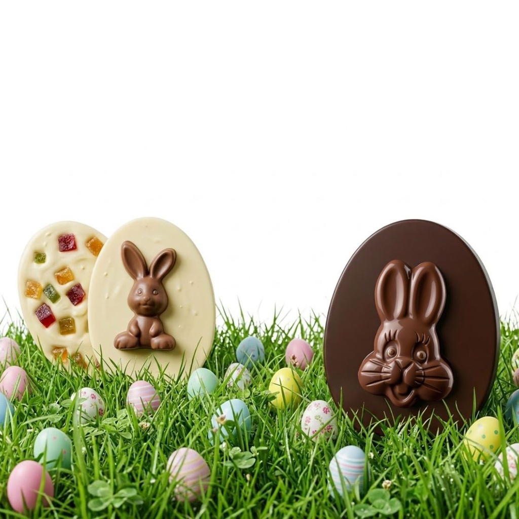 Duo Œufs de Pâques aux Fruits – Chocolat Noir &amp; Chocolat Blanc