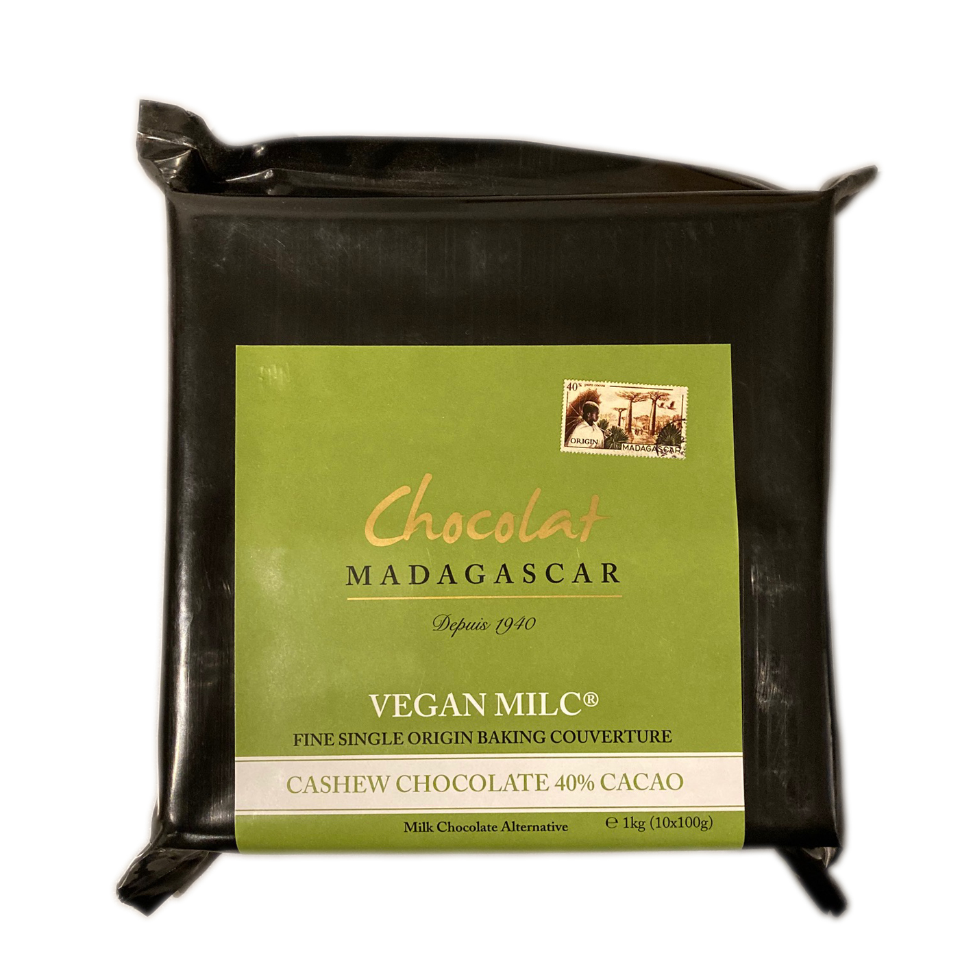 [CDC11] 1kg Chocolat de Couverture au Lait Végétal de noix de cajou 40% de cacao - Recette VEGAN