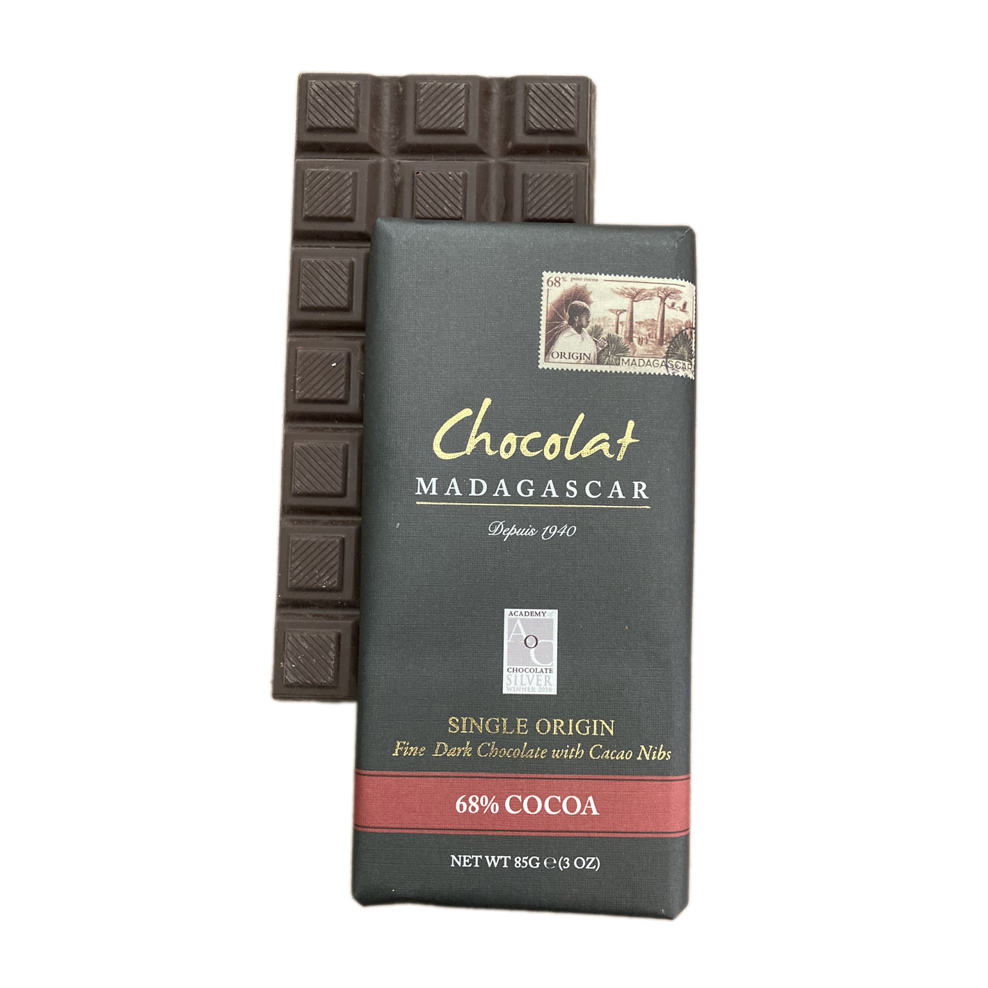 [TCM10] Tablette de chocolat noir 68% aux éclats de fèves de Cacao