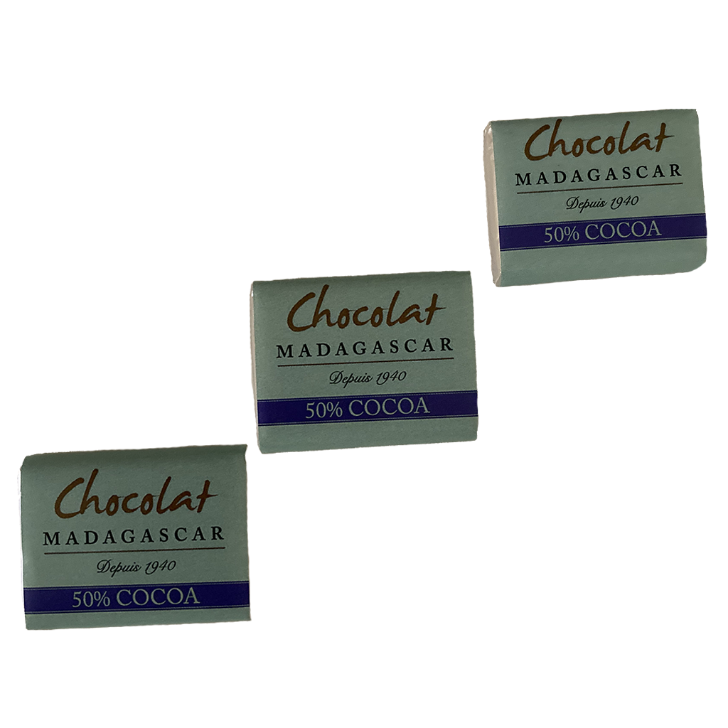 [NCM02] Paquet de 100 napolitains Chocolat Madagascar Lait 50% de cacao