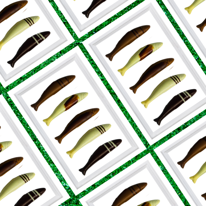 [PAQUES7] Les sardines de Pâques Pralinées - Chocolat pure origine Madagascar