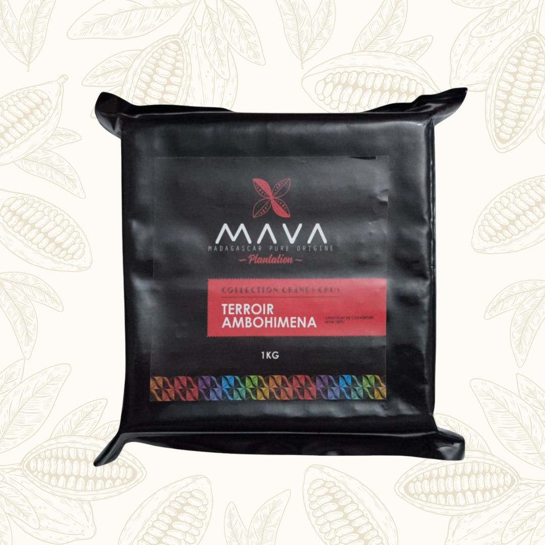 [COUVAMB100] 1kg de chocolat de couverture noir 100% TERROIR AMBOHIMENA - Collection "Grands Crus"